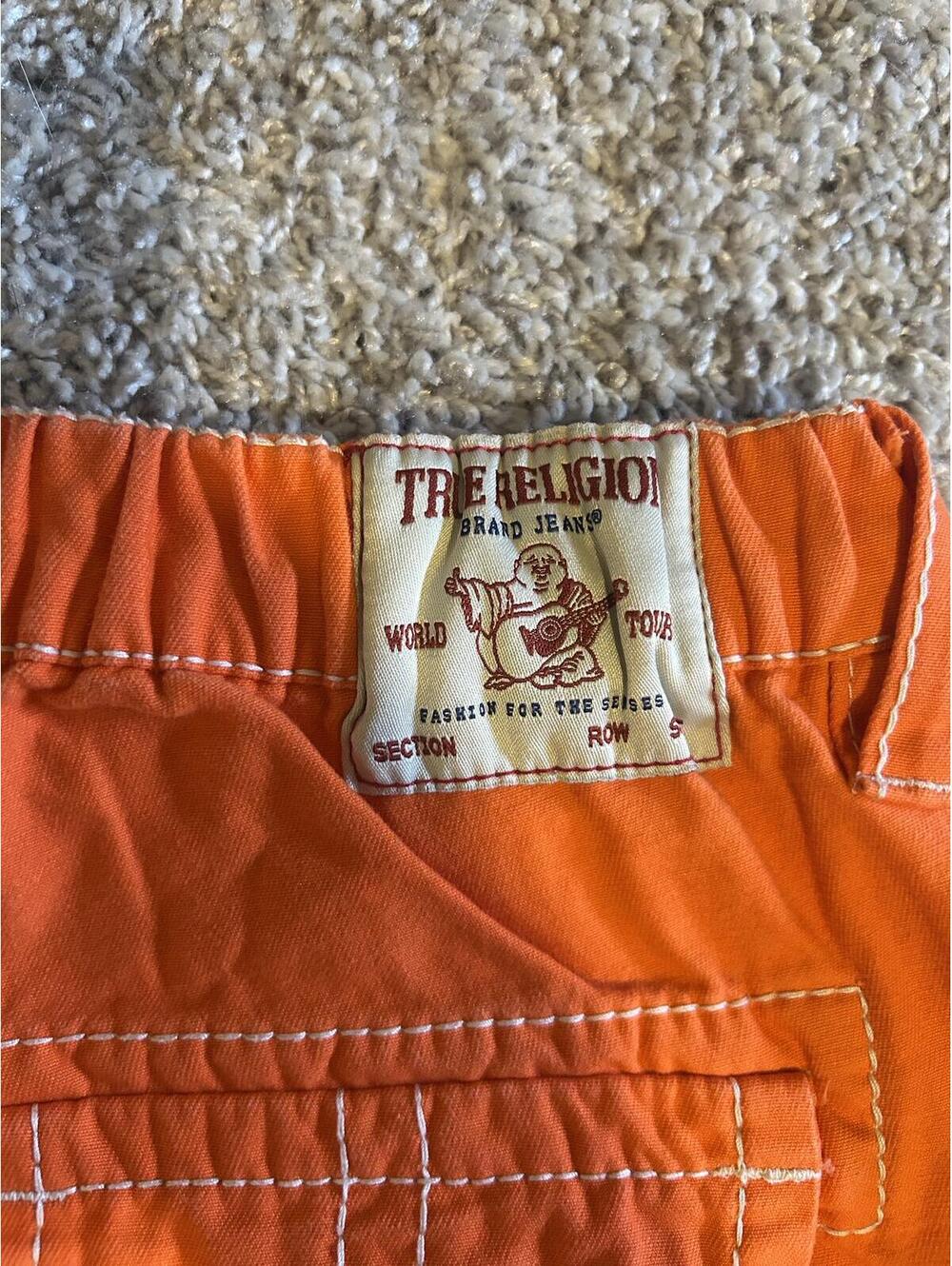 True Religion Orange Cargo Pants Size 24 - Picture 6 of 7